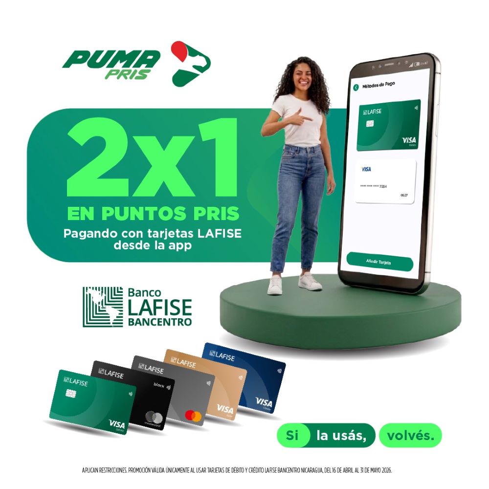 ¡Duplica tus Puntos PRIS! Puma Energy y BANCO LAFISE BANCENTRO lanzan promoción