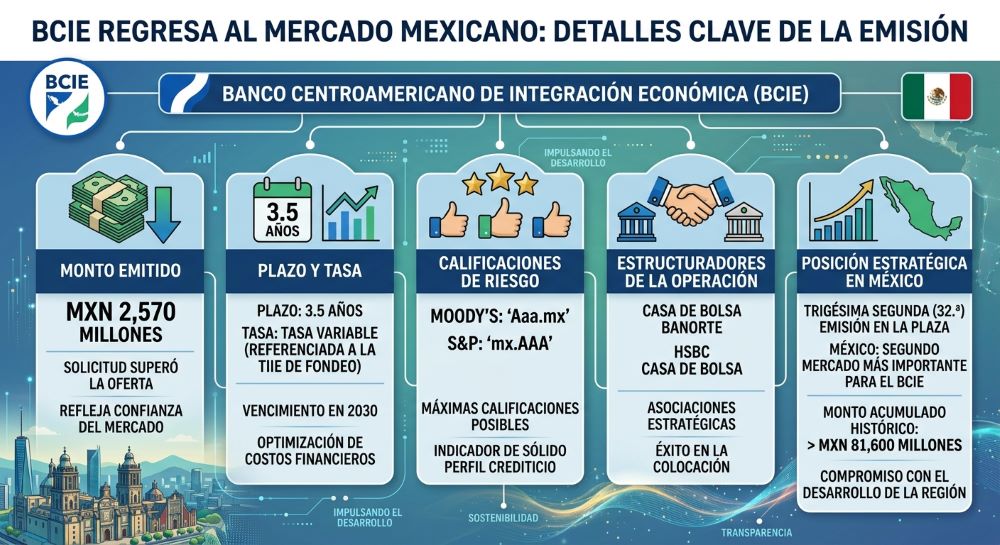 El BCIE coloca exitosamente MXN 2,570 millones en el mercado mexicano